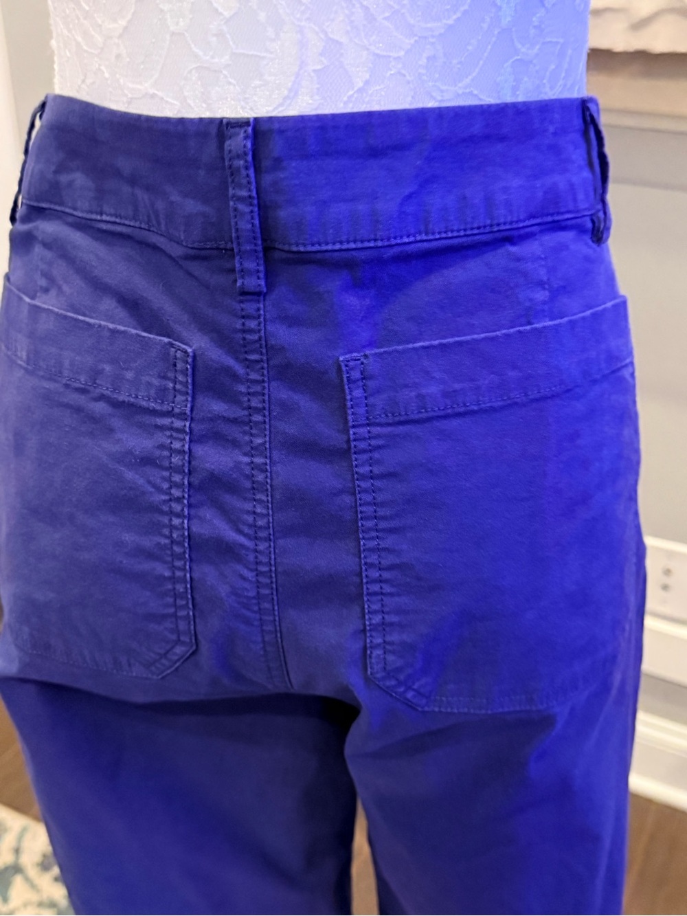 J.Crew Cobalt Blue Wide Leg Crop Utility Pants Size 30 High Rise Patch Pocket - Picture 6 of 14
